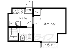 Requie大将軍【302号室】の間取り