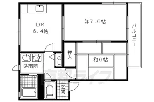 京都府京都市北区上賀茂今井河原町【アパート】の間取り