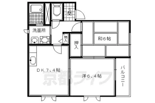 京都府京都市北区上賀茂今井河原町【アパート】の間取り
