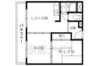 京都府京都市北区大北山原谷乾町【マンション】の間取り