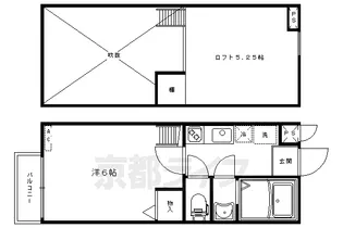 京都府京都市上京区五辻町【マンション】の間取り