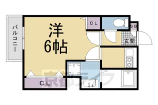 京都今出川レジデンス【203号室】の間取り