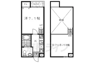 ロフティ上賀茂【106号室】の間取り