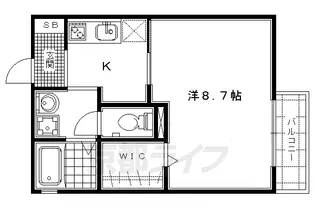 レヴールメゾン紫竹【205号室】の間取り