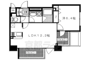 レジディア御所東【805号室】の間取り