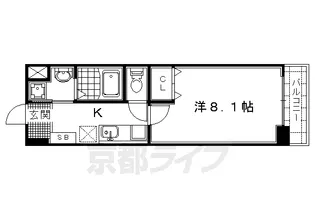 Bo.上七軒【504号室】の間取り