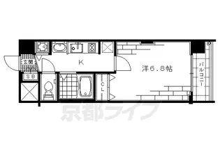 プレサンス二条城北聚楽【506号室】の間取り