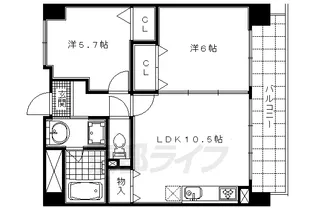 京都府京都市上京区大猪熊町【マンション】の間取り