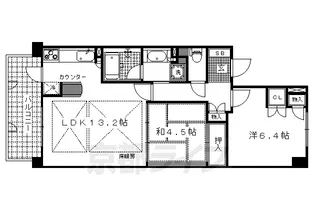 御所西新町通パークホームズ【C4号室】の間取り