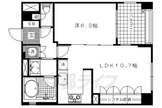LEGAL京都御所東【403号室】の間取り