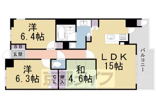 リソシエ今出川聚楽邸【3階】の間取り