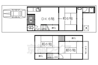 京都府京都市北区大宮中林町【一戸建】の間取り