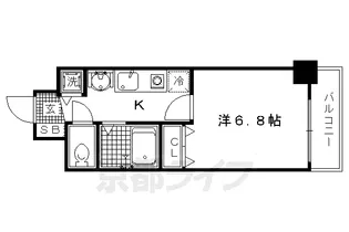 スワンズ京都大将軍【203号室】の間取り