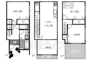京都府京都市上京区瑞光院前町【一戸建】の間取り