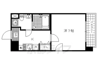 クレストコート二条城北【7階】の間取り