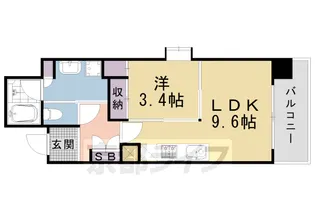 アクアレリスト今出川【2004号室】の間取り