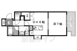 アクアレリスト今出川【1404号室】の間取り