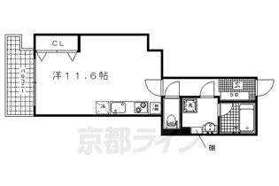 アクアレリスト今出川【1702号室】の間取り