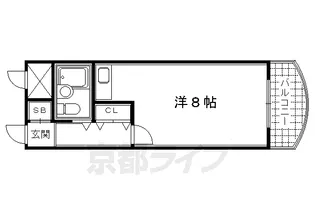 烏丸御池エスメラルダ【602号室】の間取り