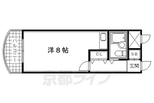 烏丸御池エスメラルダ【801号室】の間取り