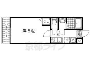 京都府京都市山科区御陵中内町【アパート】の間取り