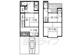 京都府京都市山科区川田菱尾田【一戸建】の間取り