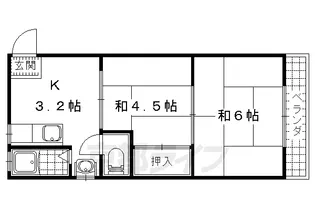 京都府京都市山科区大宅坂ノ辻町【マンション】の間取り