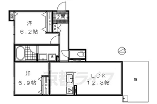 シャーメゾン京町【103号室】の間取り