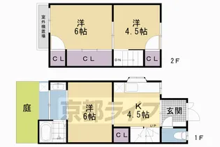 京都府京都市南区東九条松田町【テラスハウス】の間取り