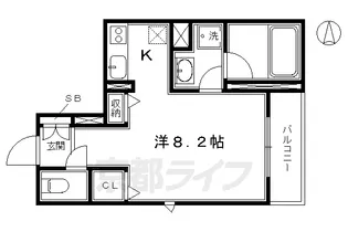 シャーメゾンろくはら【2階】の間取り