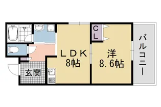 クレアーレ五条大宮【3階】の間取り