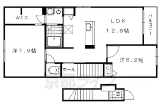 京都府京都市北区上賀茂北ノ原町【アパート】の間取り