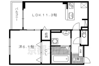 京都府京都市北区上賀茂坂口町【アパート】の間取り