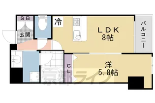 京都府京都市上京区西五辻東町【マンション】の間取り