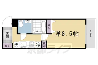 京都府京都市上京区挽木町【マンション】の間取り