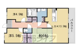 ライオンズマンション水無瀬【9階】の間取り