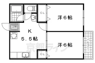 シャトル石山【A205号室】の間取り