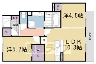ガーデン ライラック【1階】の間取り