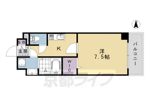 エステムコート京都東寺 朱雀邸【4階】の間取り