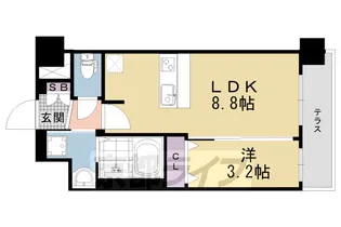 プレサンス THE KYOTO 粋都【1F号室】の間取り