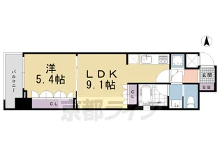 リーガル京都五条大宮【5階】の間取り