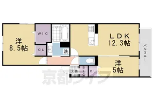 アトレーユ長岡京【1階】の間取り