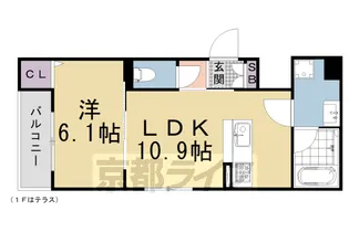 リヴェール 東寺【2階】の間取り