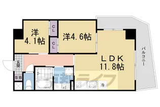 インサイトルポ山科椥辻【2階】の間取り