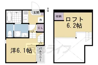 ハーモニーテラス東野中井ノ上町【201号室】の間取り