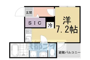 ハーモニーテラス深草坊町Ⅱ【201号室】の間取り