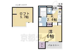 京都府京都市伏見区淀木津町【アパート】の間取り