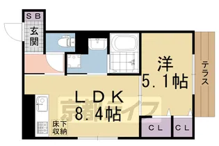 ウッドステージ桜 弐号館【103号室】の間取り