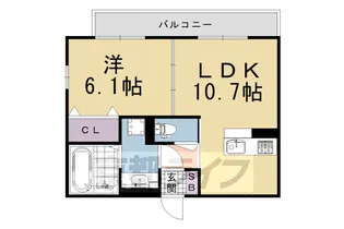 ウッドステージ桜 弐号館【201号室】の間取り