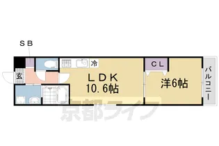 CUOREyodo【307号室】の間取り
